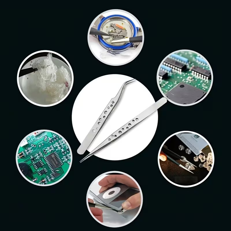 Precision Stainless Steel Straight Tip Tweezers