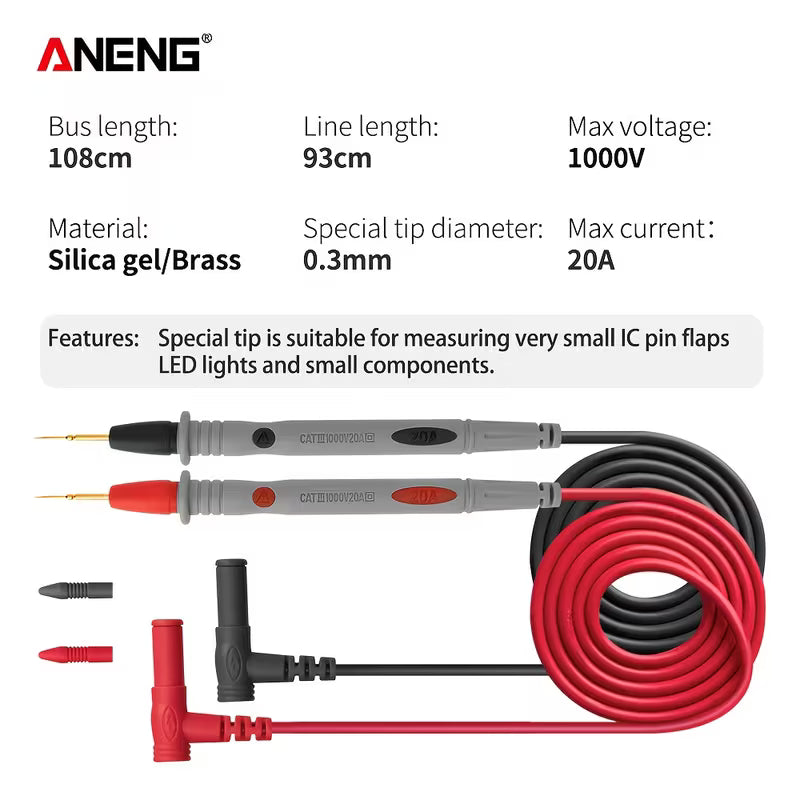ANENG Sharp Needle Probe Test Leads for Digital Multimeter.