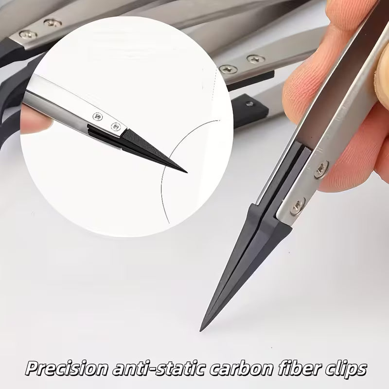 Precision Anti-Static Carbon Fiber Tweezers